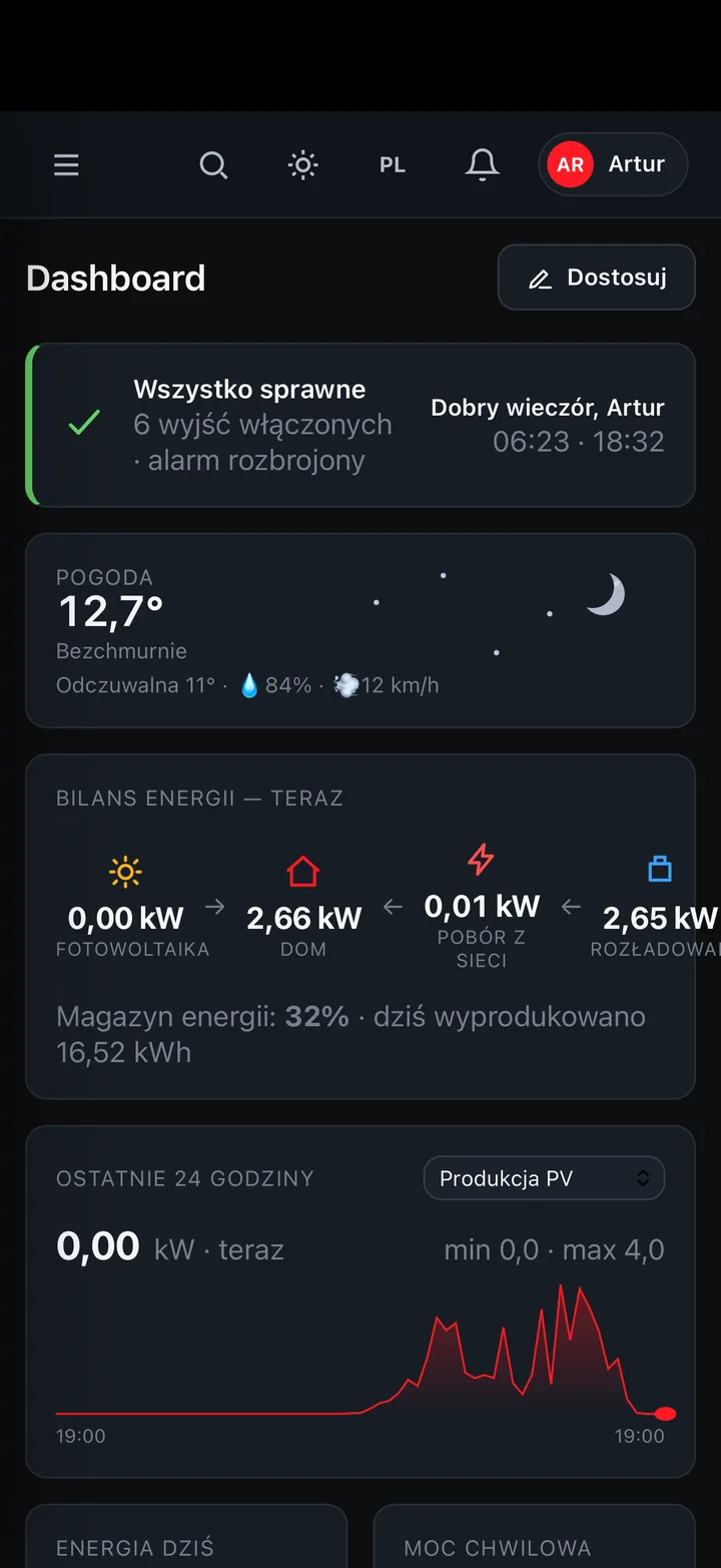 DomelOS Home — Dashboard